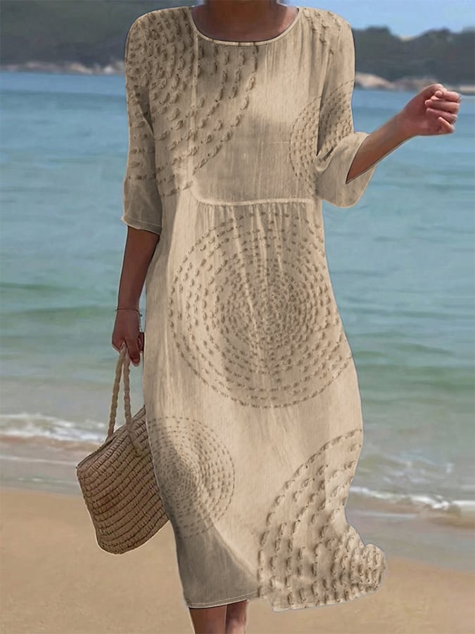 Embroidered casual dress for women.