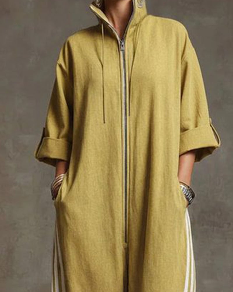 Leonora™ | Striped Tracksuit, Sporty Style with Zipper