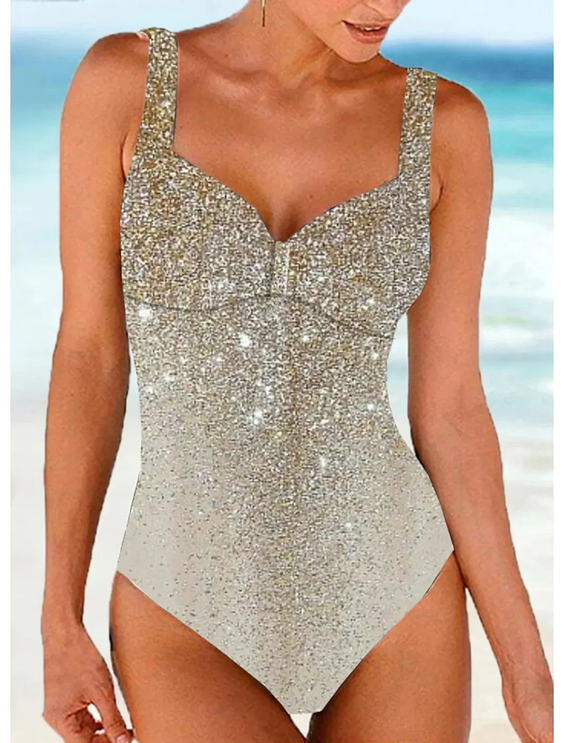 LolaBeach - Sequin Printed Swimsuit