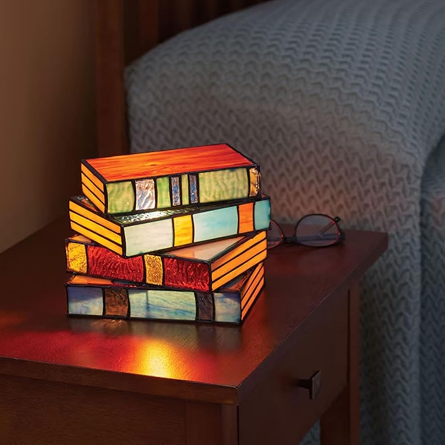 Lumira – Book Stack Table Lamp for Bedside & Reading Book