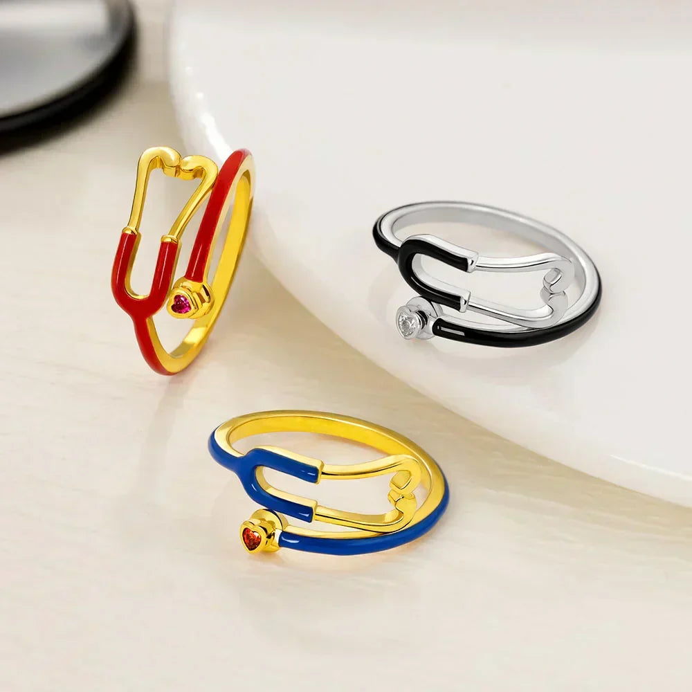 Ophelia™ | Heart Stethoscope Ring