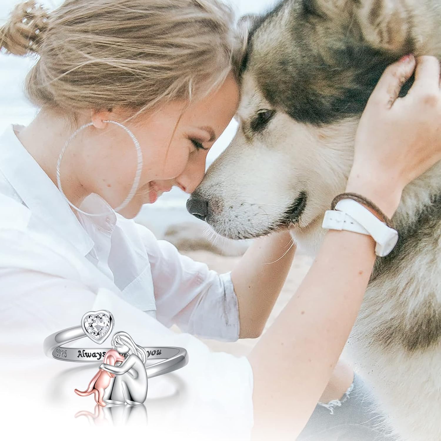 Elisa - Dog Icon Ring (Pink)