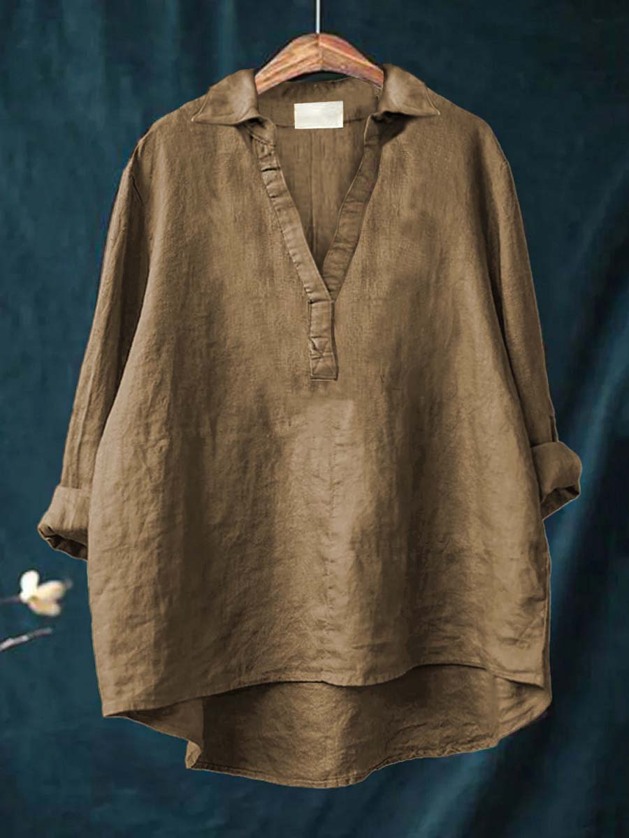 Andrea | Elegant Summer Linen Blouse