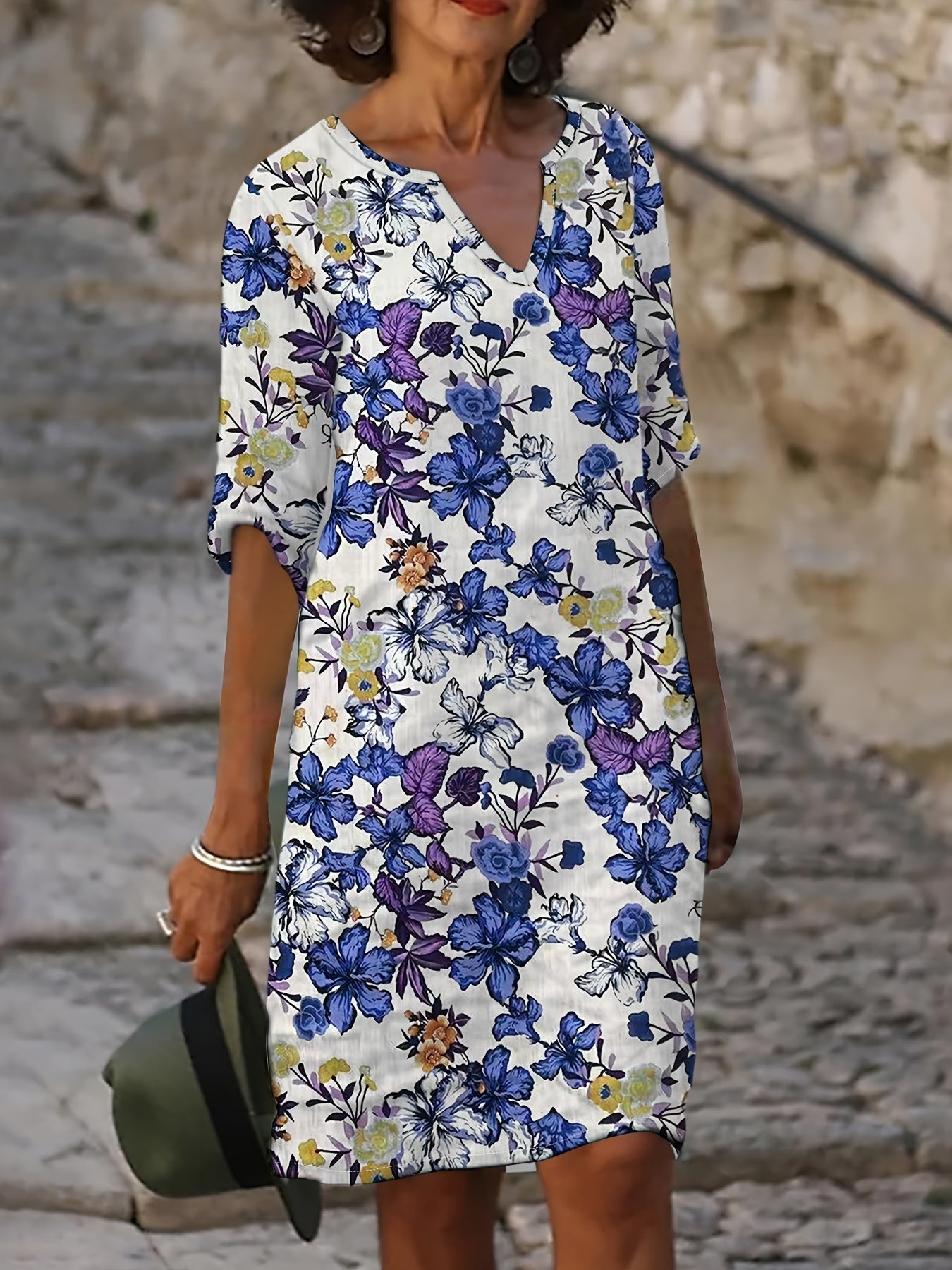 LORRAINE | Straight Midi Print Dress