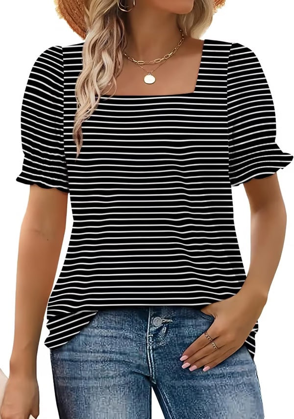 Easeen - Comfy, Covered & Square-Neck Top