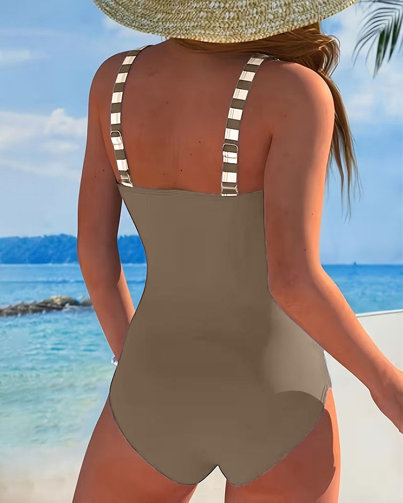 Finally, a swimsuit with stripes and color blocks