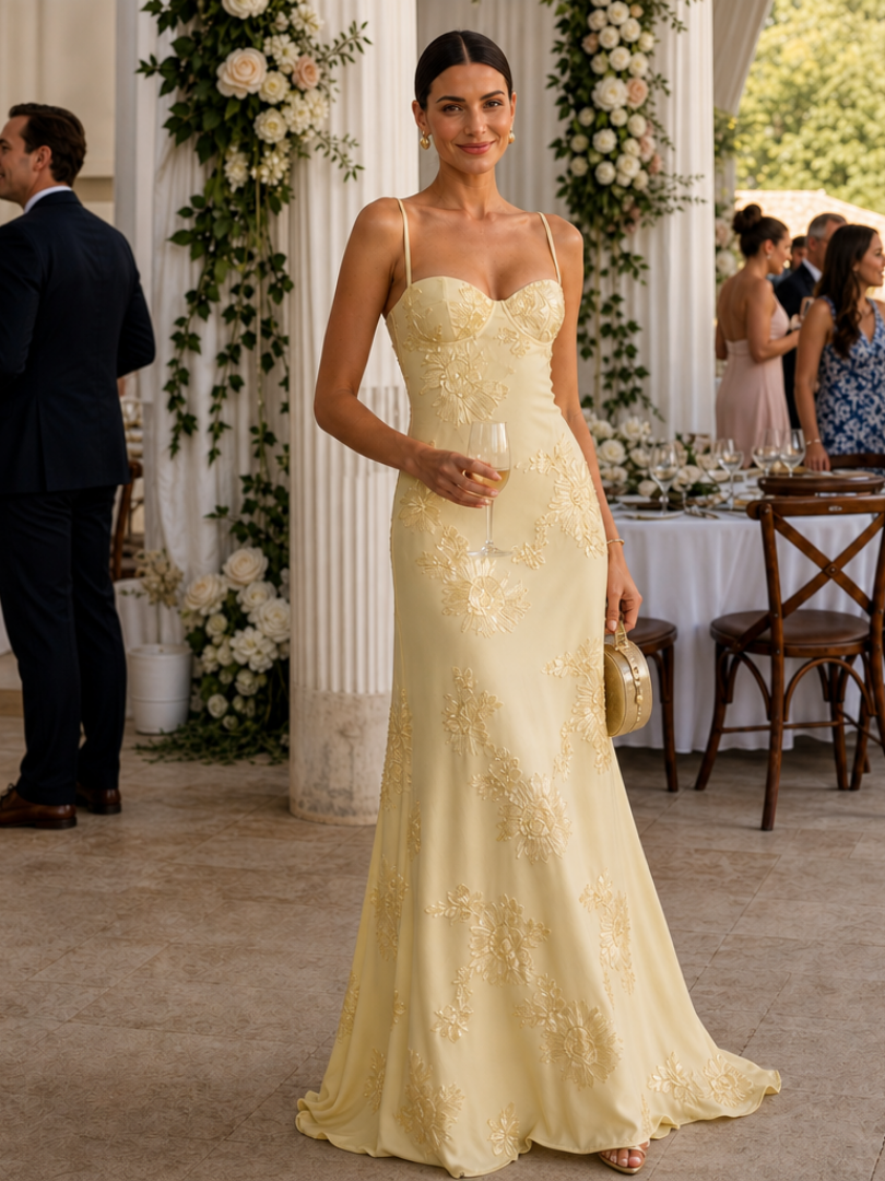 Danica | Spaghetti Strap Corset Bodice Maxi Dress