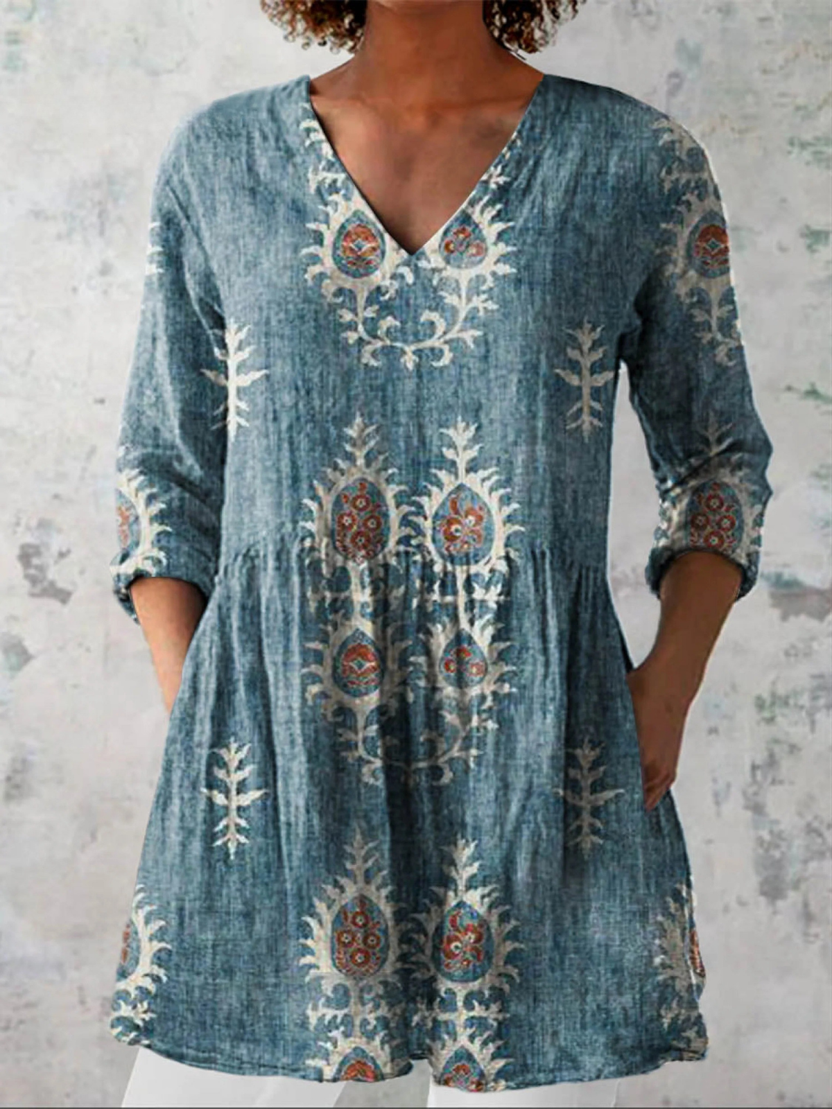 Maeve | V-Neck Long Sleeve Shirt