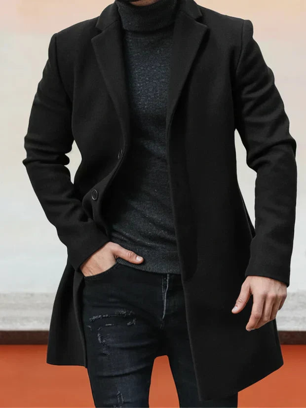 Bauman - Elegant Long Coat With Button