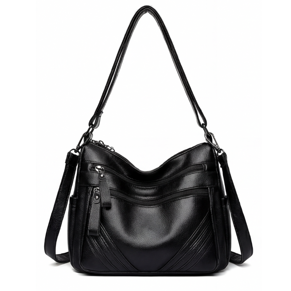 Carria - Soft Leather Multi Pocket Shoulder Bag