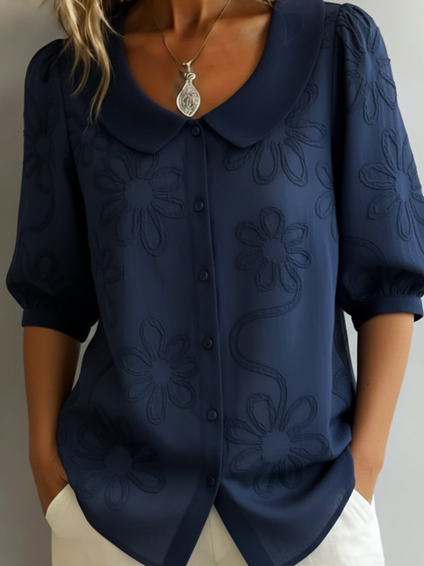 Aurélie™ | Lightweight Floral Blouse, Natural Elegance
