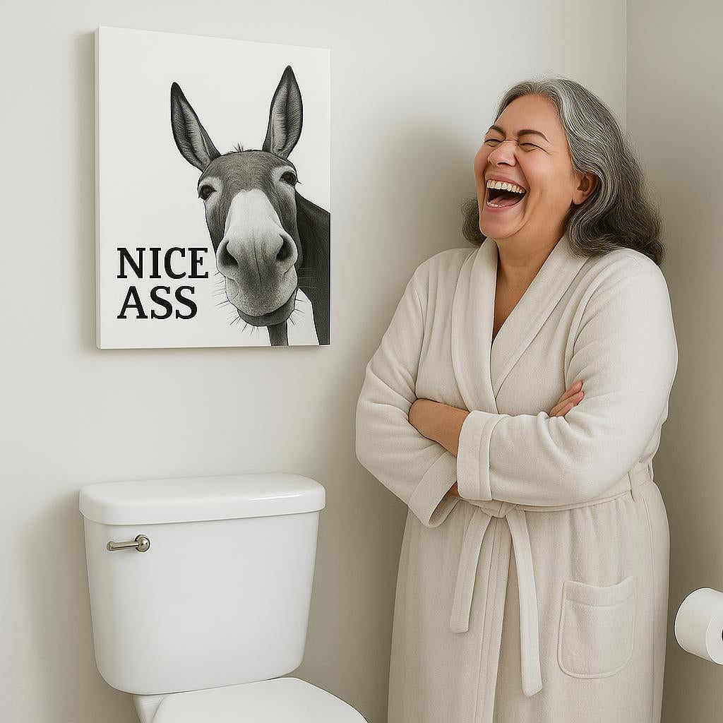 Gigglery - Funny Donkey Bathroom Wall Art