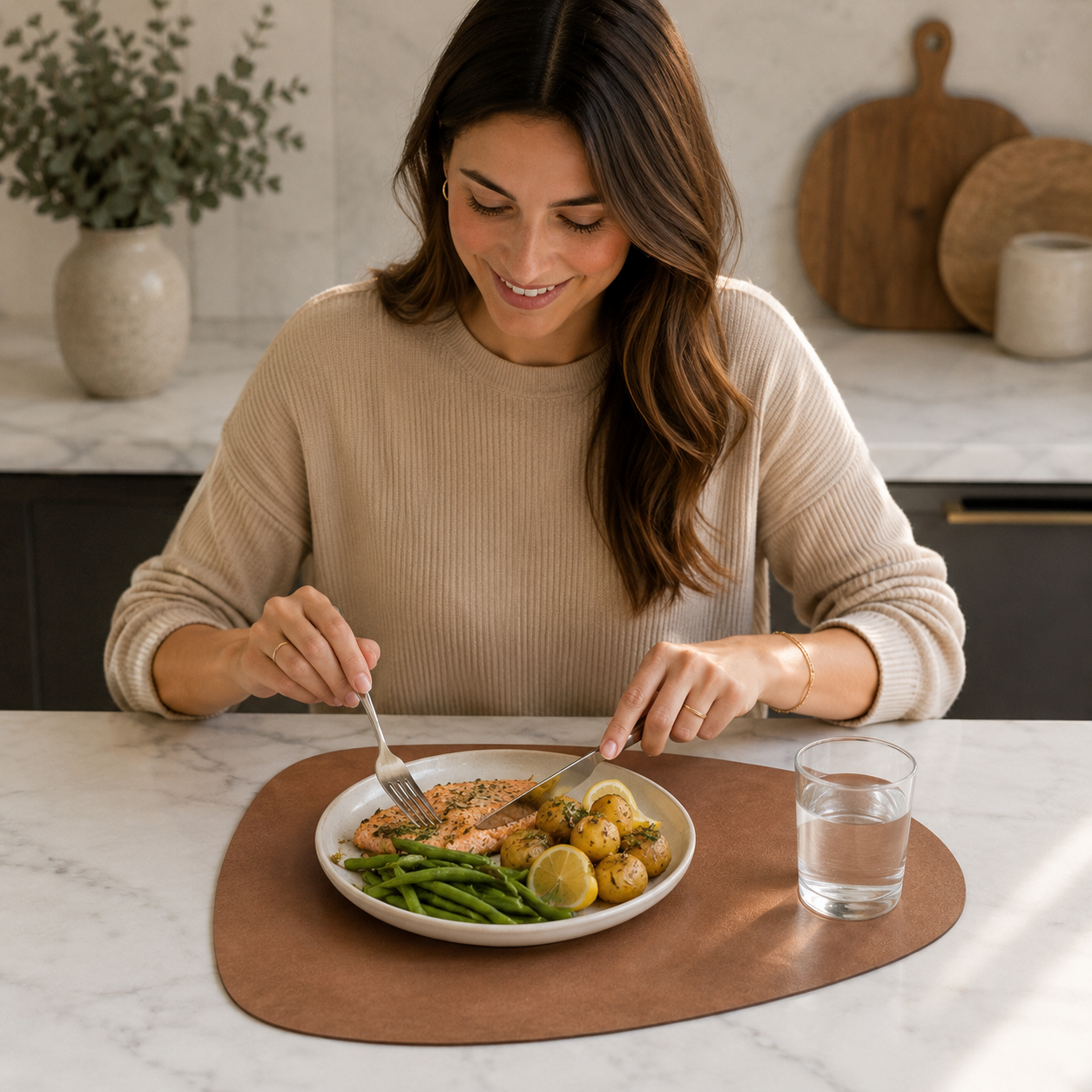 Dropelle – Reversible Water-Drop PU Leather Placemats (6-pack)