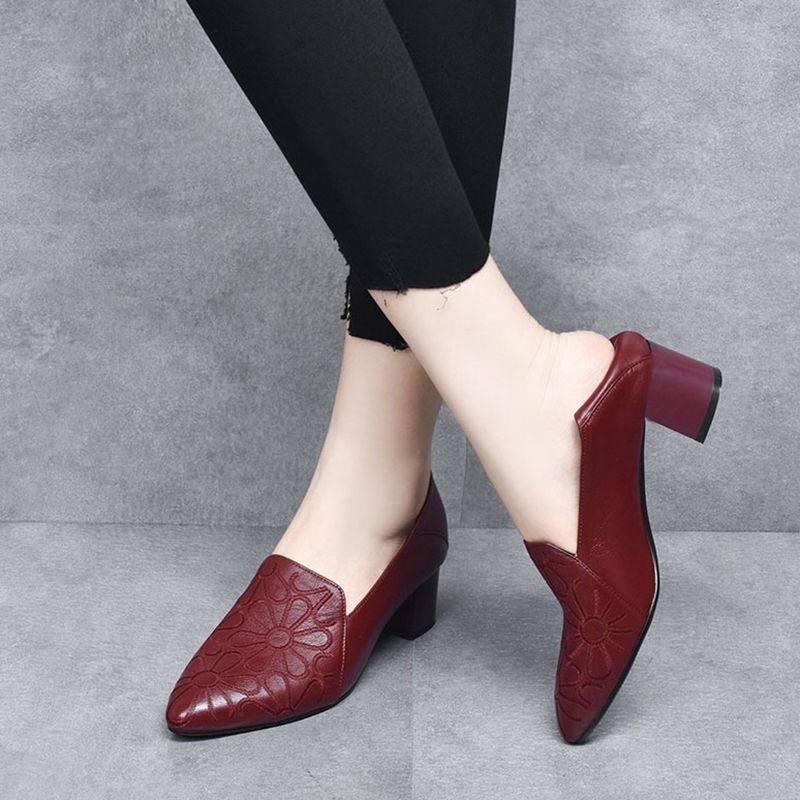 Broderyn™ | Elegant Floral Embossed Pumps