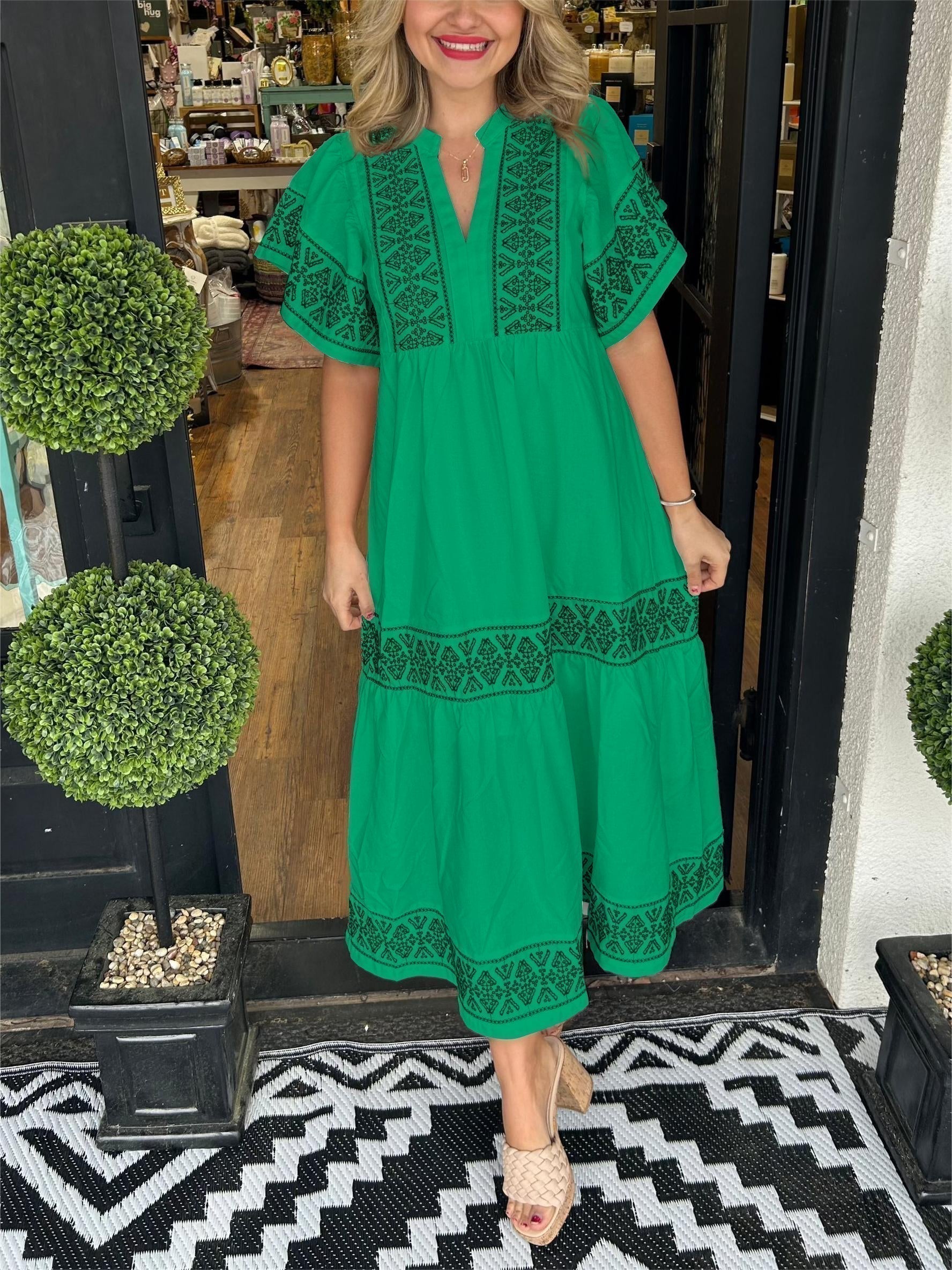 Alice | Women’s Summer Boho V Neck Midi Dress