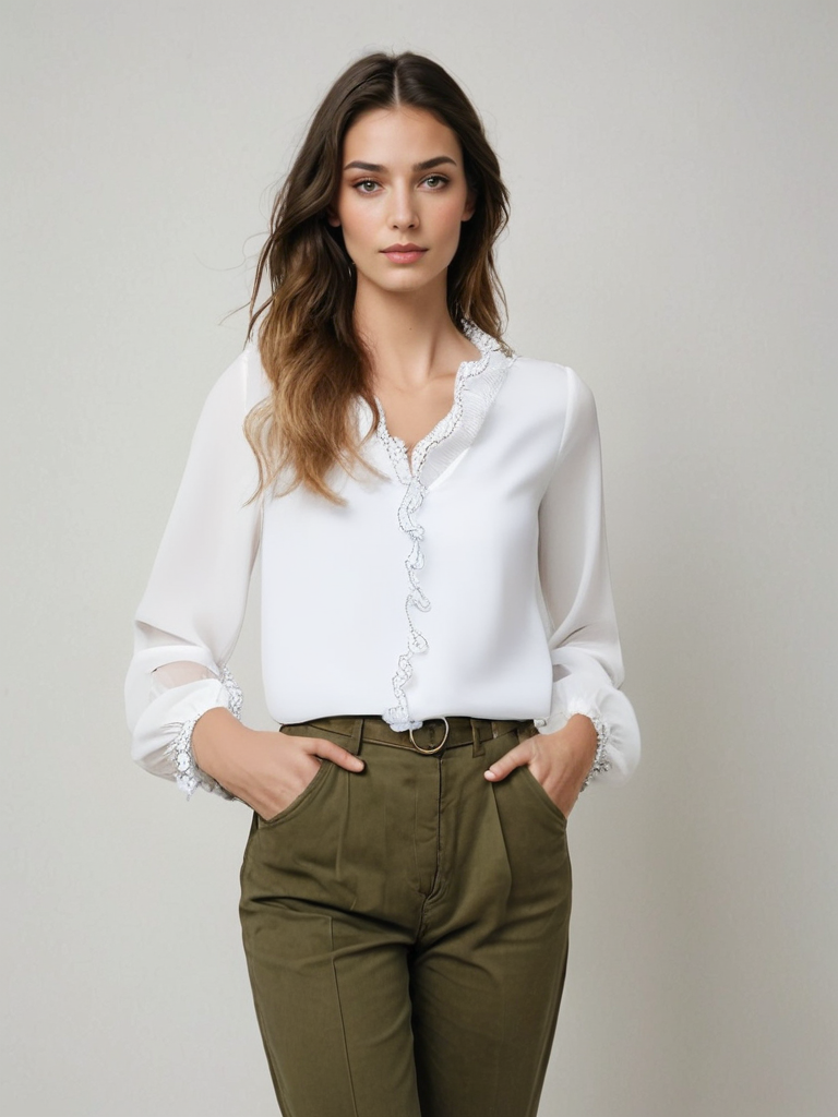 Brooklyn | Women Elegant Long Sleeve Ruffle Blouse