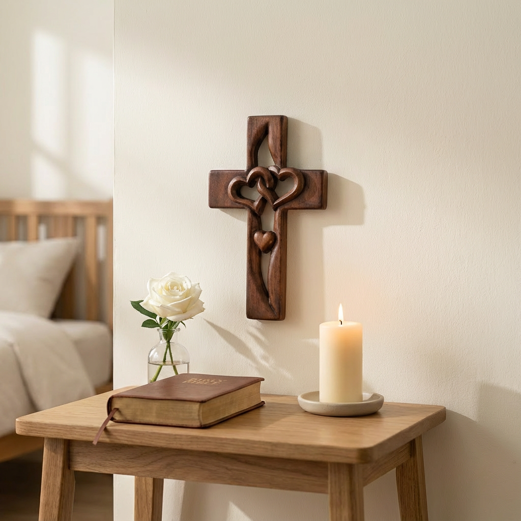 Everheart - Intertwined Heart Cross Wall Decor