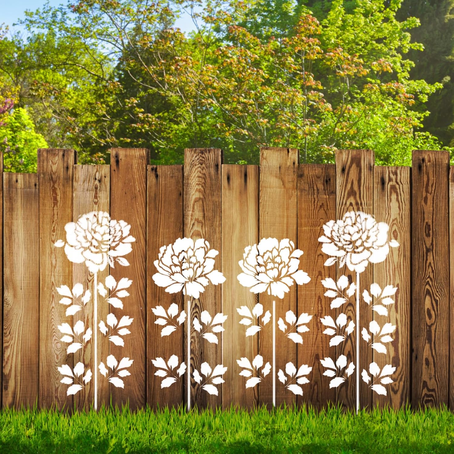 Florenza - Large Flower Stencils for Garden & Home Decor