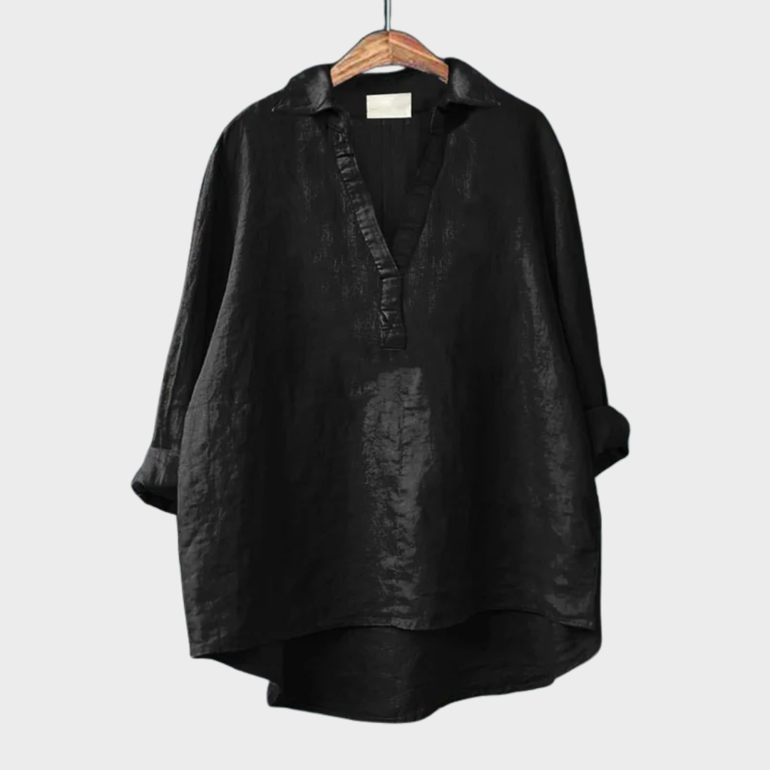 Andrea | Elegant Summer Linen Blouse