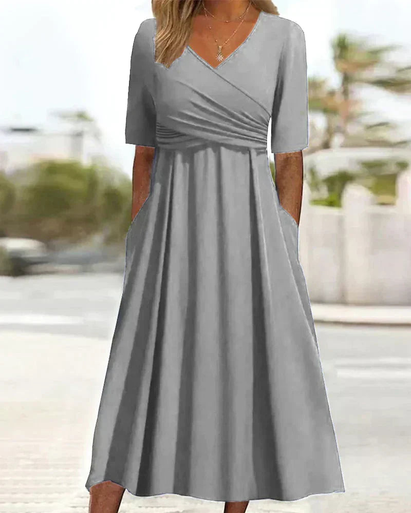 Annabelle - Short-Sleeve Crossover Dress