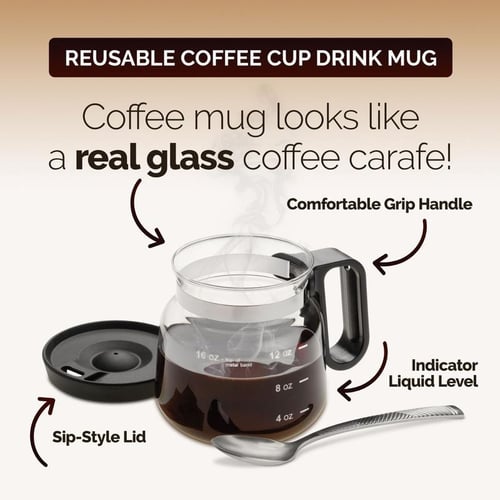Brewbell – 16 Oz Pour-Over Inspired Glass Coffee Mug