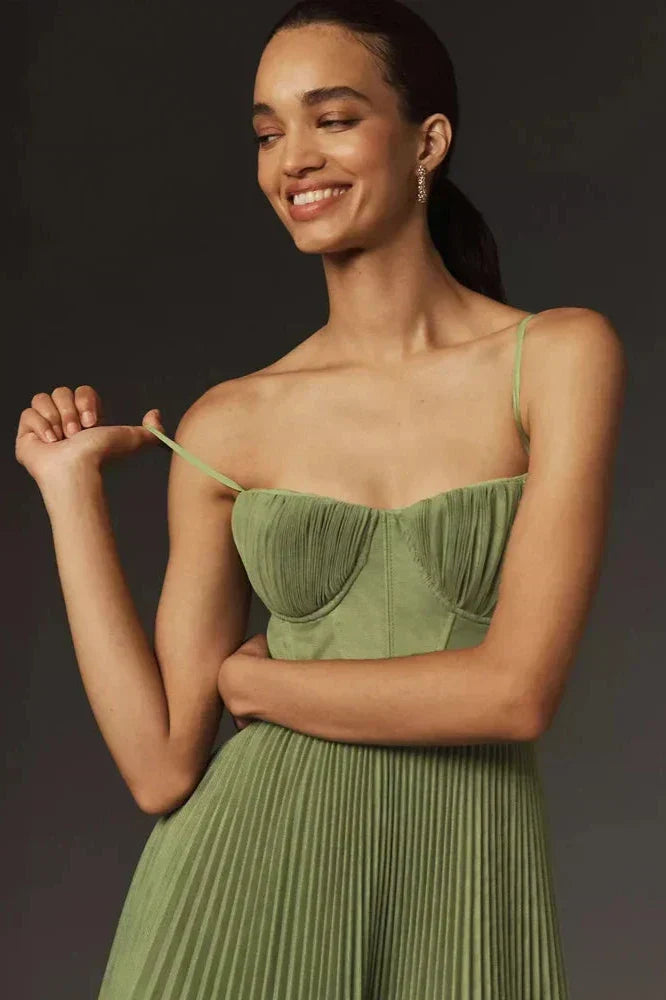 Isabella | Pleated Tulle Midi Dress