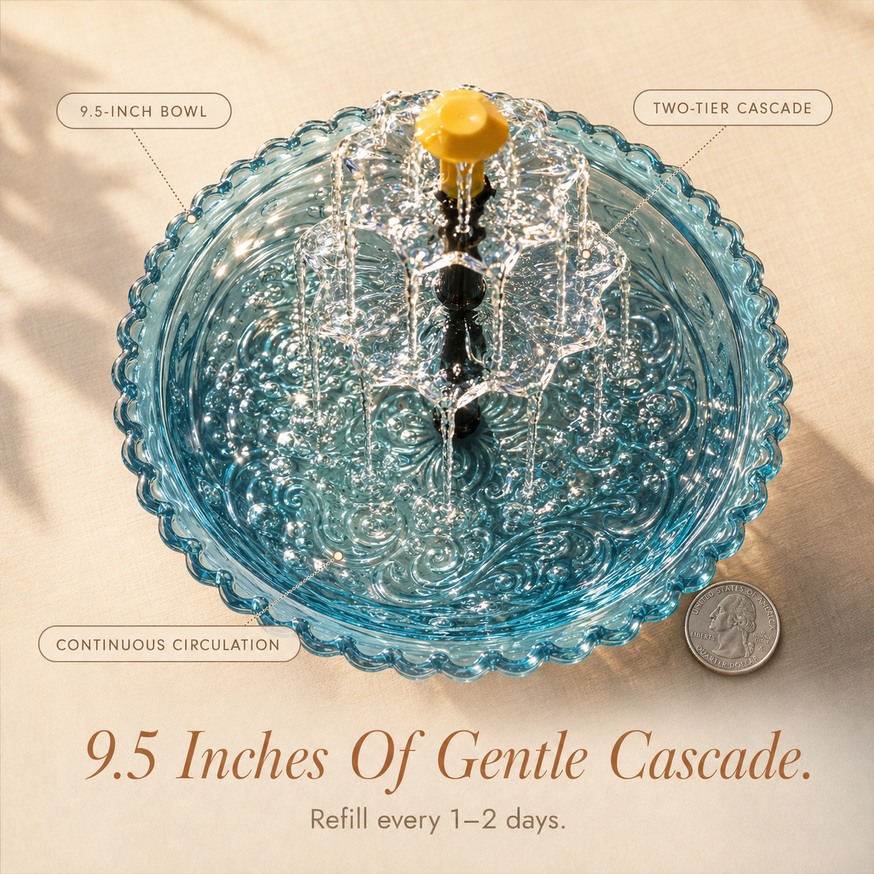 Avelora – Solar Hanging Bird Bath Fountain with Two-Tier Cascade