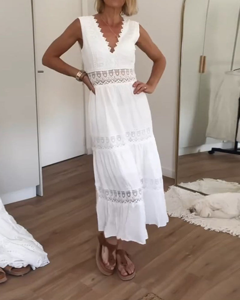 Mirna - V-neck lace tank dress