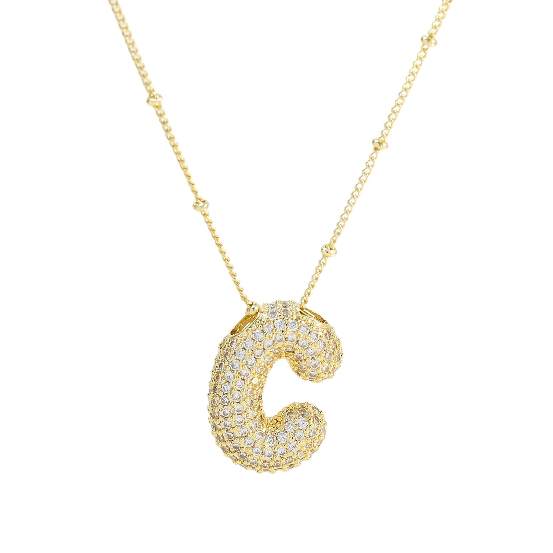 Savannah | Diamond Bubble Letter Necklace