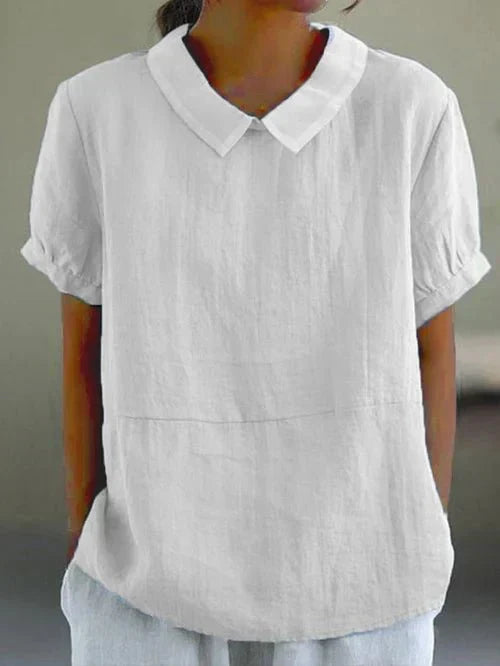 Fiona | Women’s Linen Peter Pan Collar Blouse
