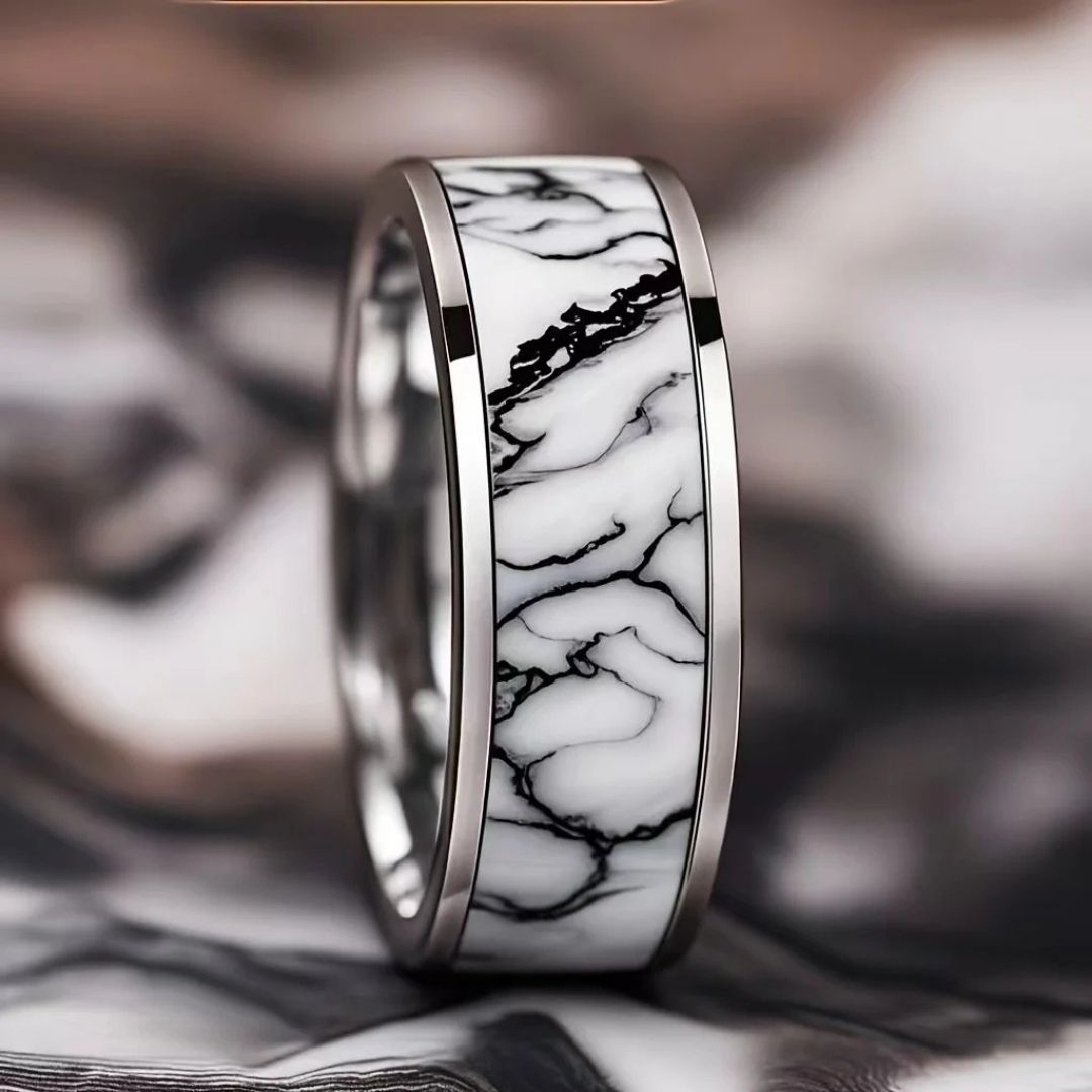 White Marble Heirloom Ring