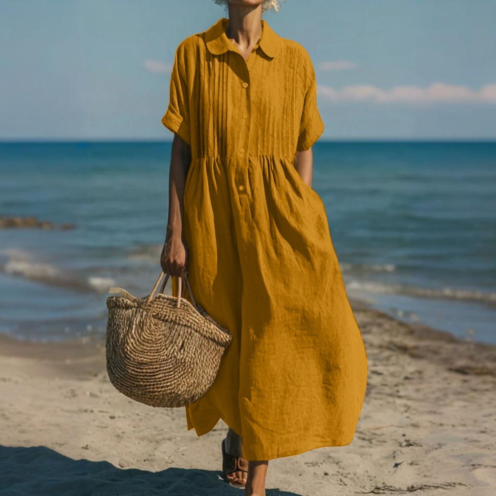 Alice™ | Cotton Button Shirt Dress
