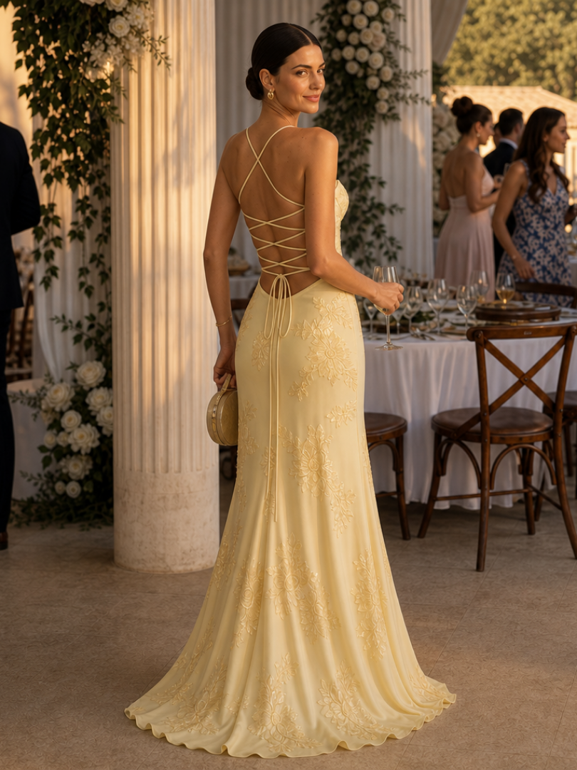 Danica | Spaghetti Strap Corset Bodice Maxi Dress