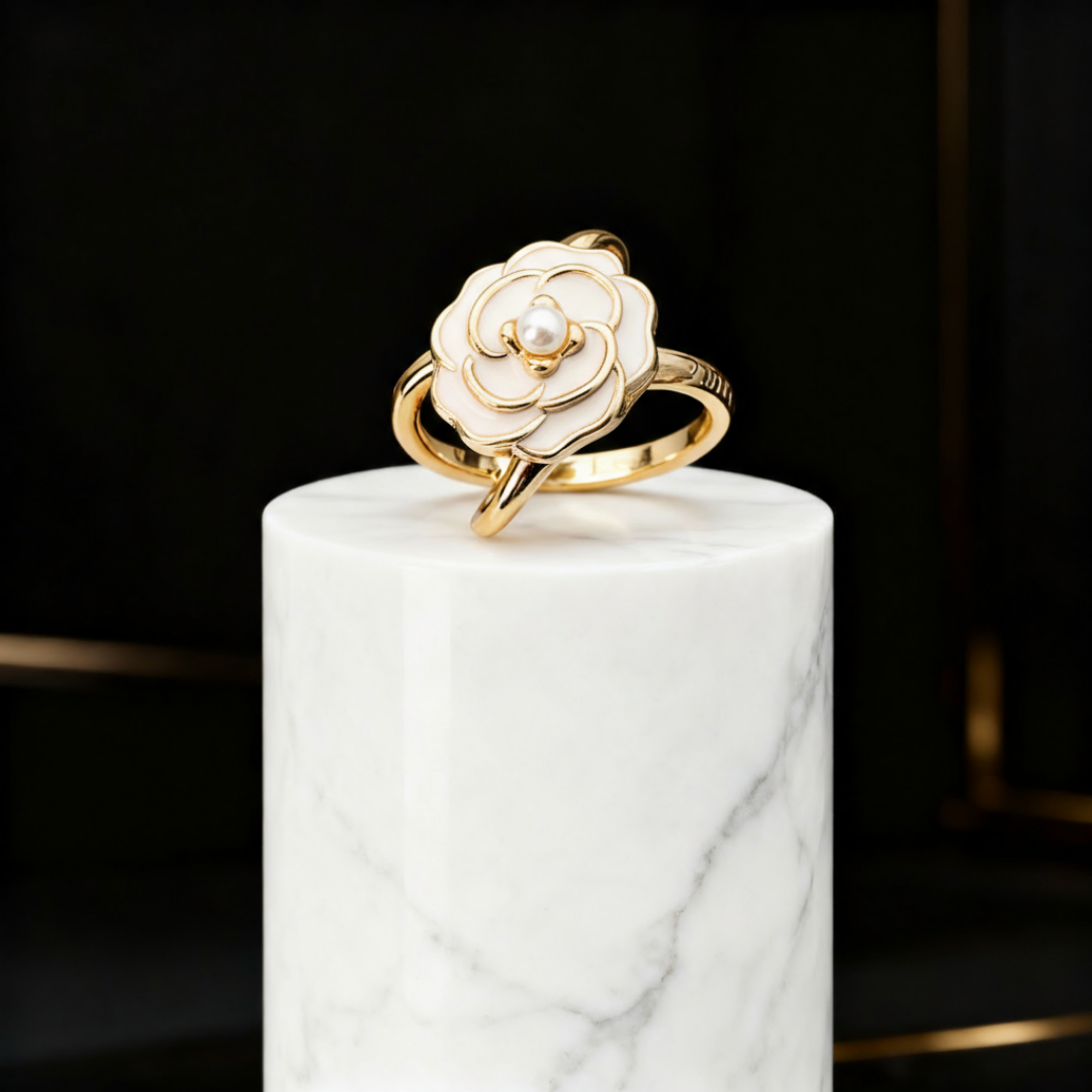 Camellune – Crystal Flower Scarf Buckle