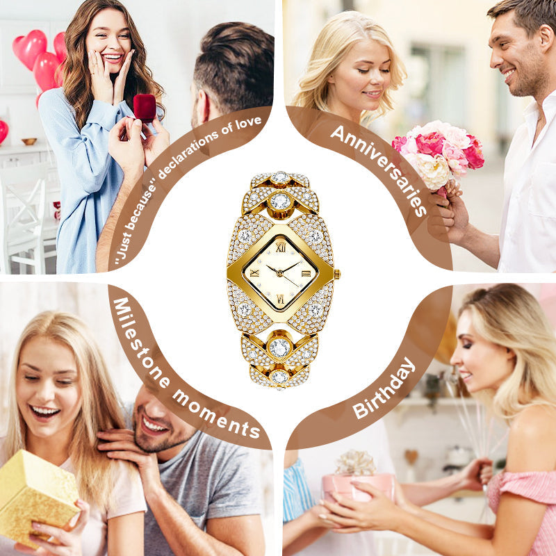 Lucelina - Elegant Vintage-Style Stone Watch for Women