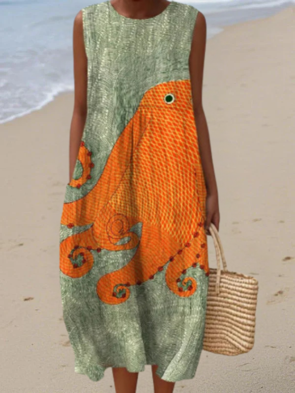 Tess - Oceanic Midi Dress
