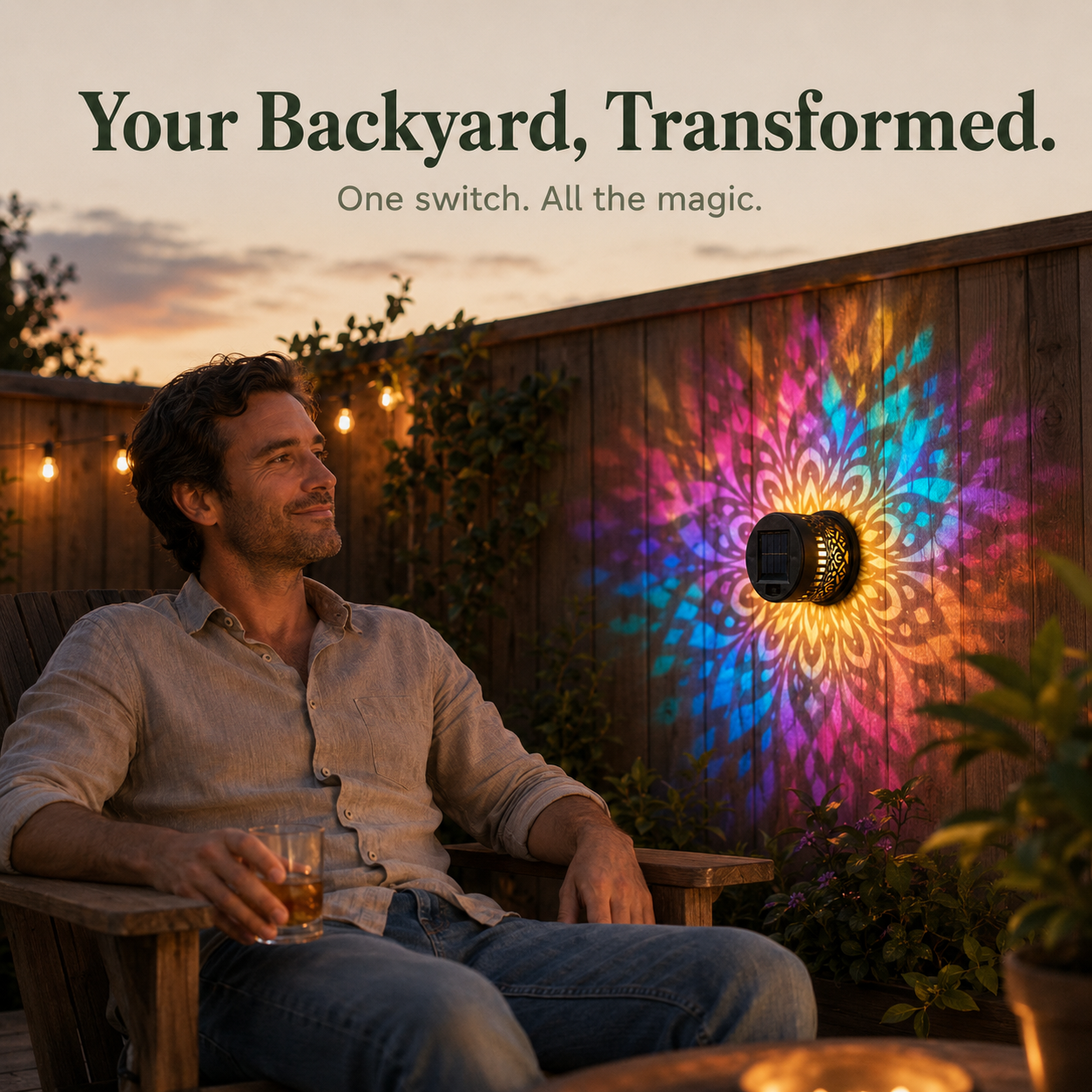 Lumara – Solar Mandala Wall Light Outdoor Garden Fence Projector