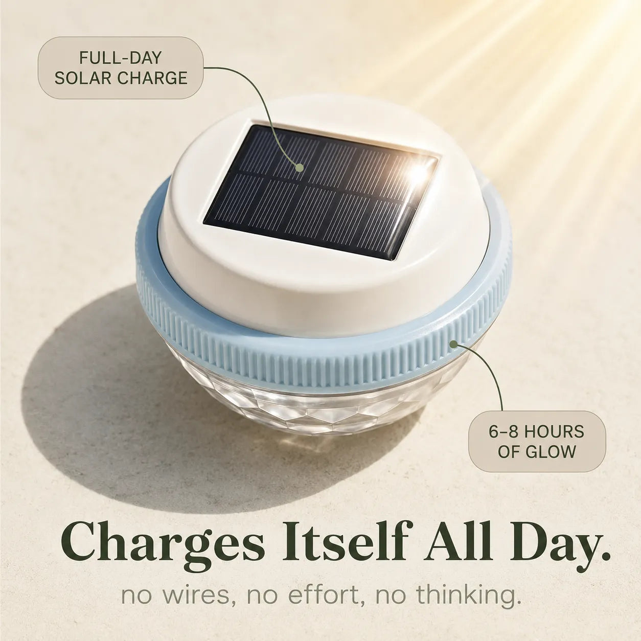 Luminora – Solar Floating Pool Light, Color Changing Starburst Glow with Remote, IP68 Waterproof