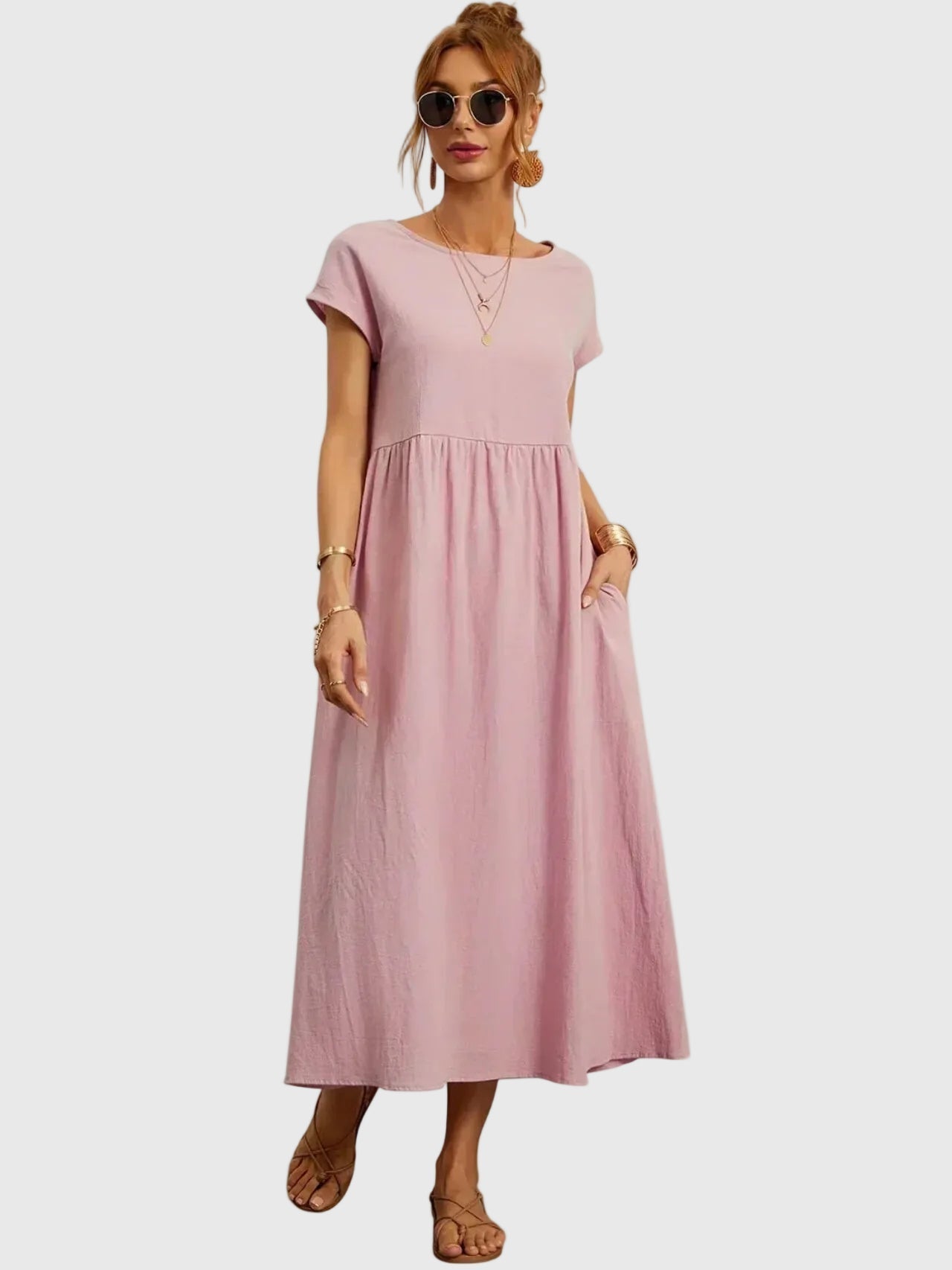 Giselle | Casual Midi Dress with Pockets