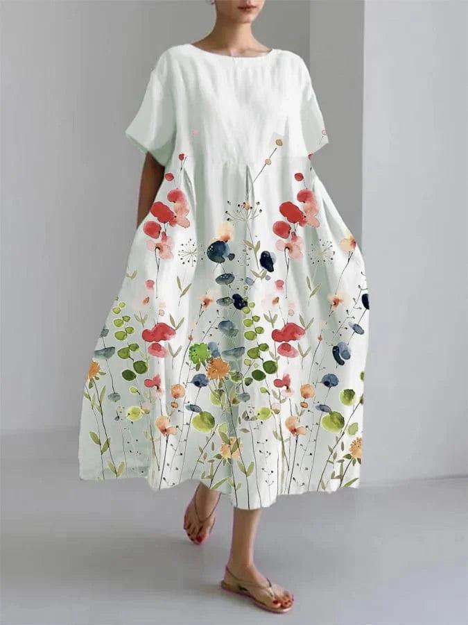 Xena - Effortless Style Spring Floral Print Flowy Dress