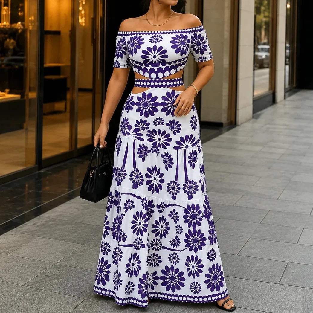 Florena – Off Shoulder Printed Maxi