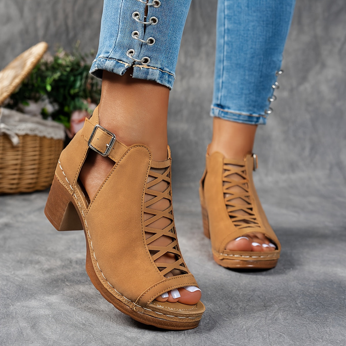 Nessa™ Lattice-Heel Sandals