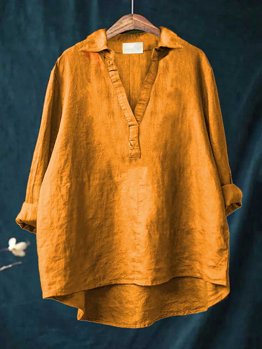 Andrea | Elegant Summer Linen Blouse