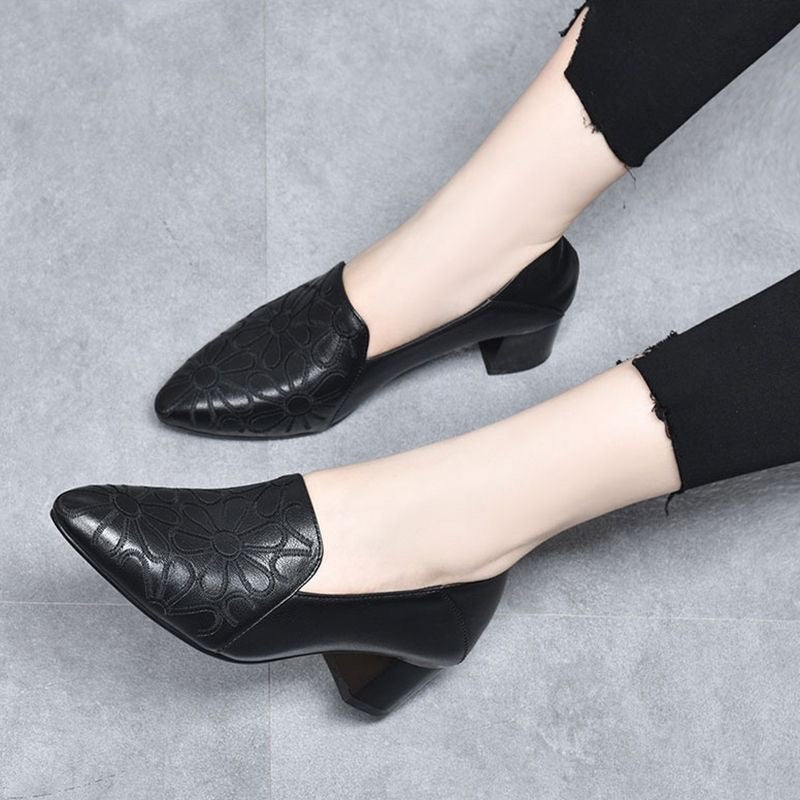 Broderyn™ | Elegant Floral Embossed Pumps