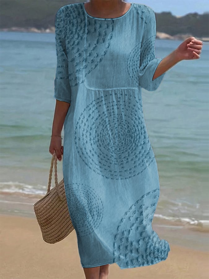 Embroidered casual dress for women.
