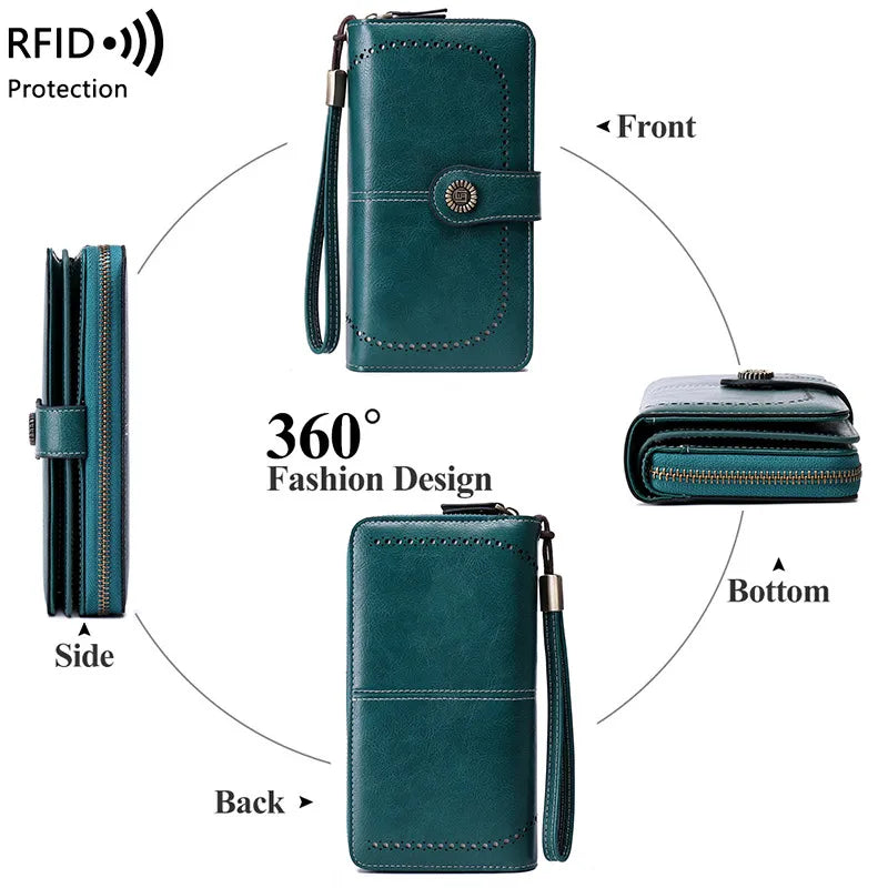 Aureden - Compact RFID Wallet with 24-Card Storage