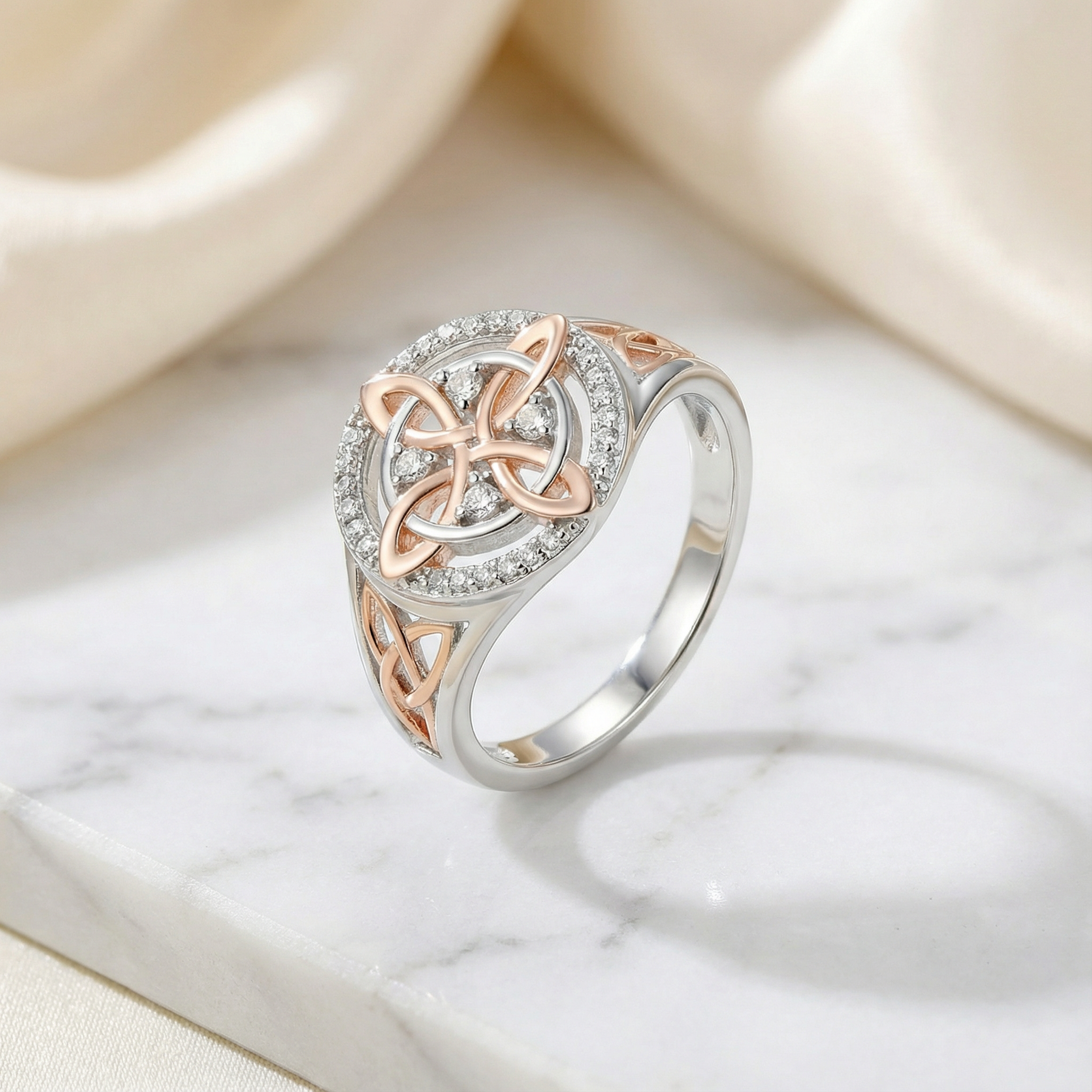 Keltara Two Tone Celtic Protection Ring