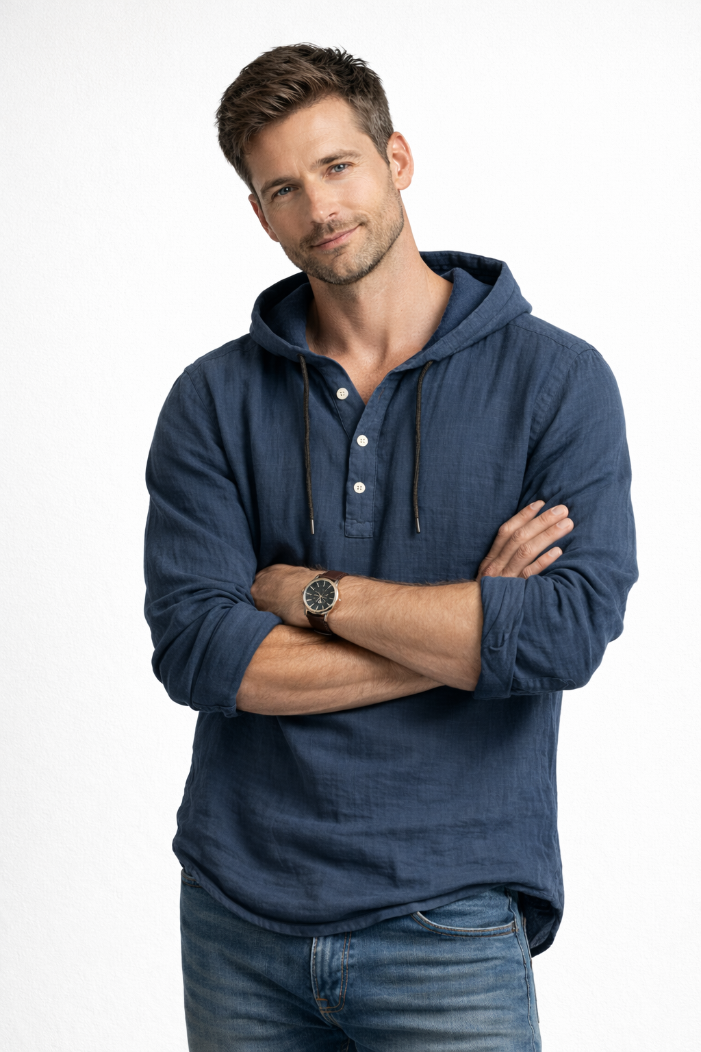 Mountain™ | Casual Linen Hooded Shirt