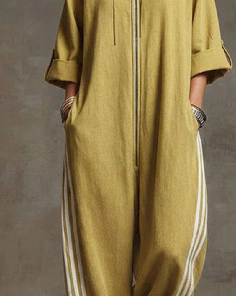 Leonora™ | Striped Tracksuit, Sporty Style with Zipper
