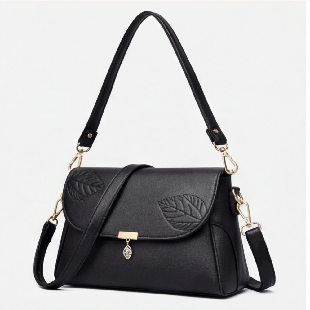 Leafara - Elegant Crossbody Bag with Leaf Detail